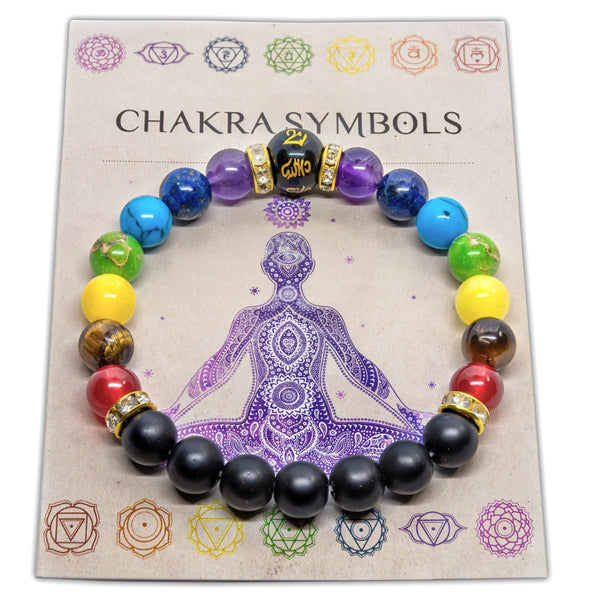 Double Chakra Bracelet with Onyx - WICCSTAR