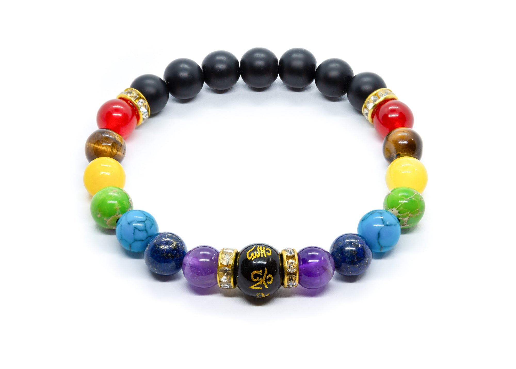 Double Chakra Bracelet with Onyx - WICCSTAR