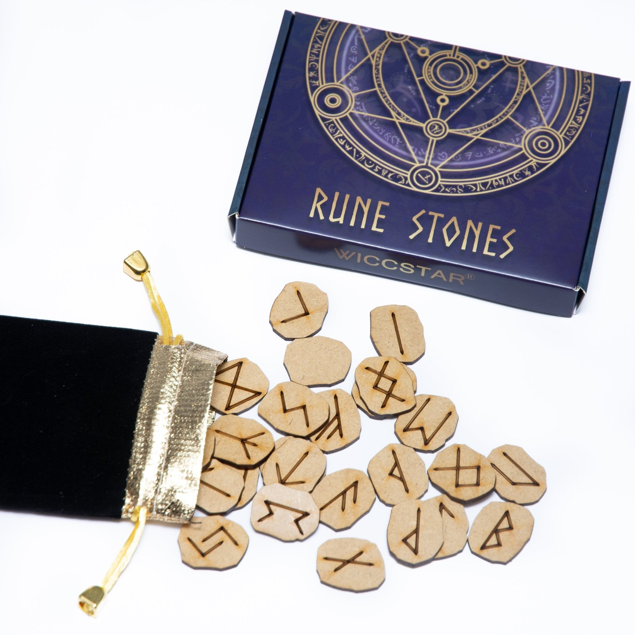 Engraved Magic Rune Stones set - WICCSTAR